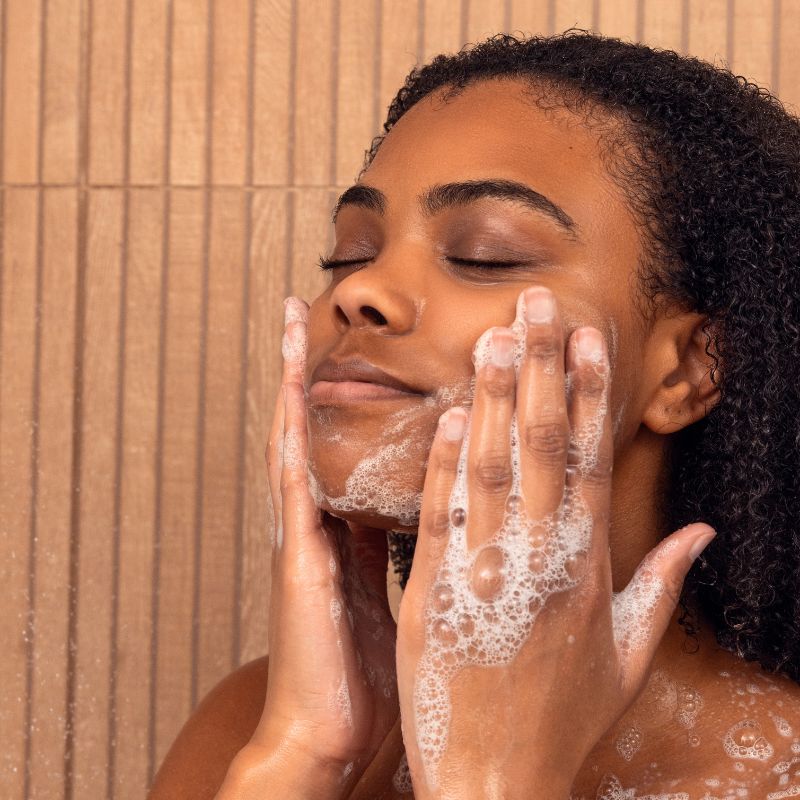 Person using Afina shower